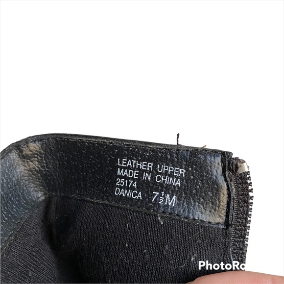 J.G. Hook Black Leather Block Heel Y2K Ankle Boots - Picture 5 of 7